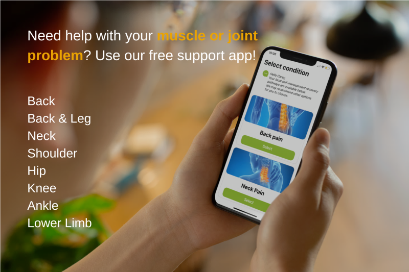 need help with your muscle or joint pain? use our free support app